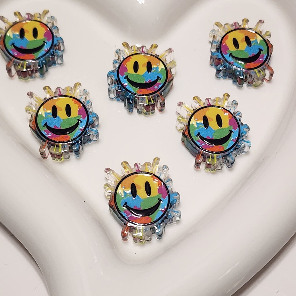 Smiley Face Beads 2 Pcs Focal Bead Beaded Pen Jewelry Charms Acryic Crafts
